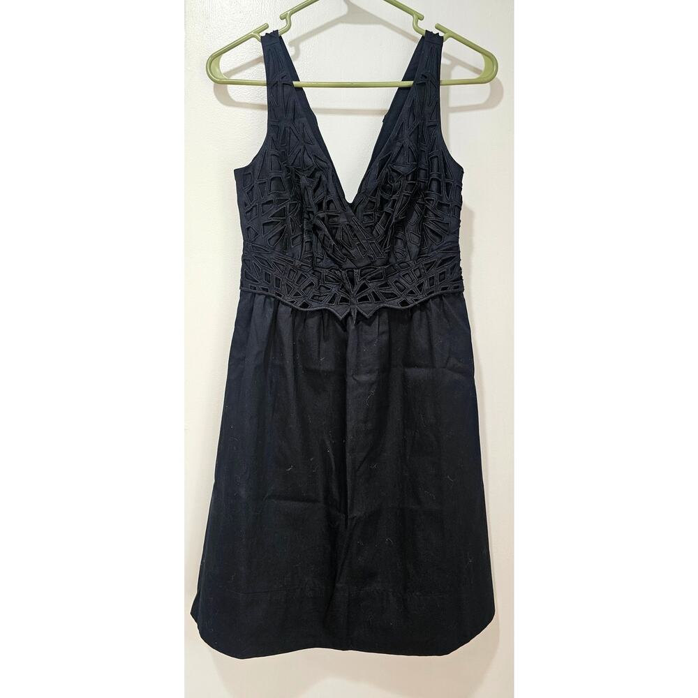 Calvin Klein Black Mini V-Neckline Sleeveless A-Style Dress Womens Sz 0 NWT